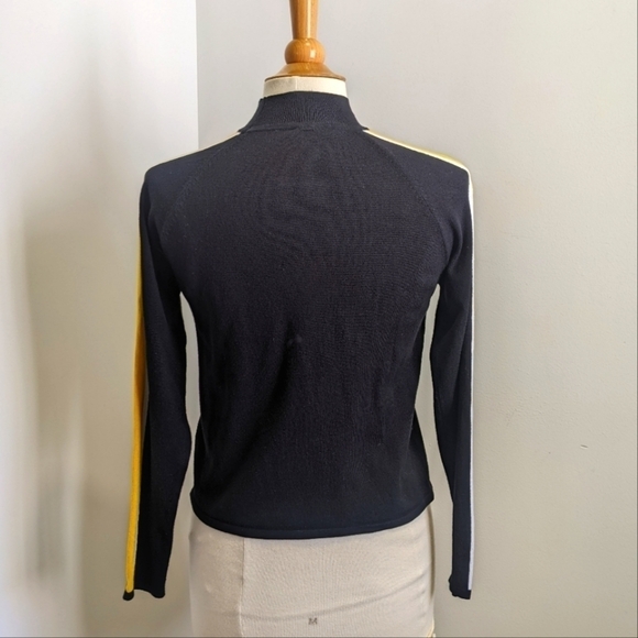 DIVIDED Black Cropped high neck Sweater with Sleeve Stripe M - Picture 3 of 9